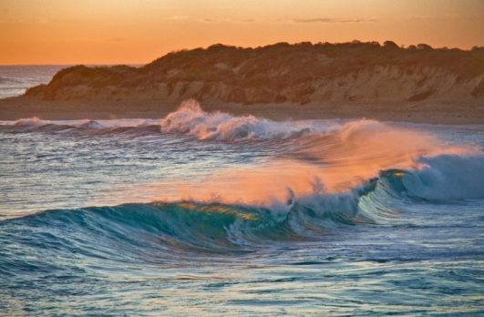 Sunset glow over Margaret River mouth Sunset glow over Margaret River mouth