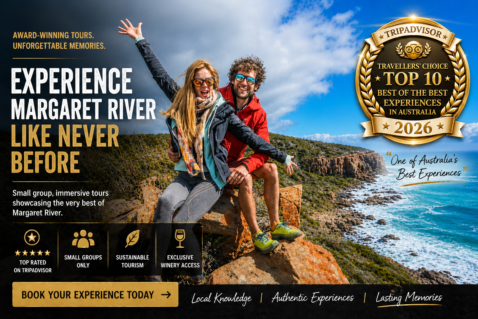 Winner of Australia's Top 10 Best tour experiences. 